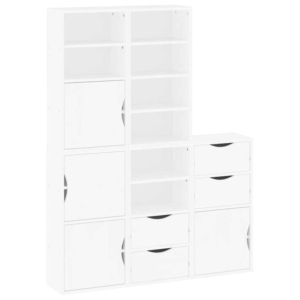 sidekabinetter 5 stk ODDA 40x24x79 cm massivt fyrretræ hvid