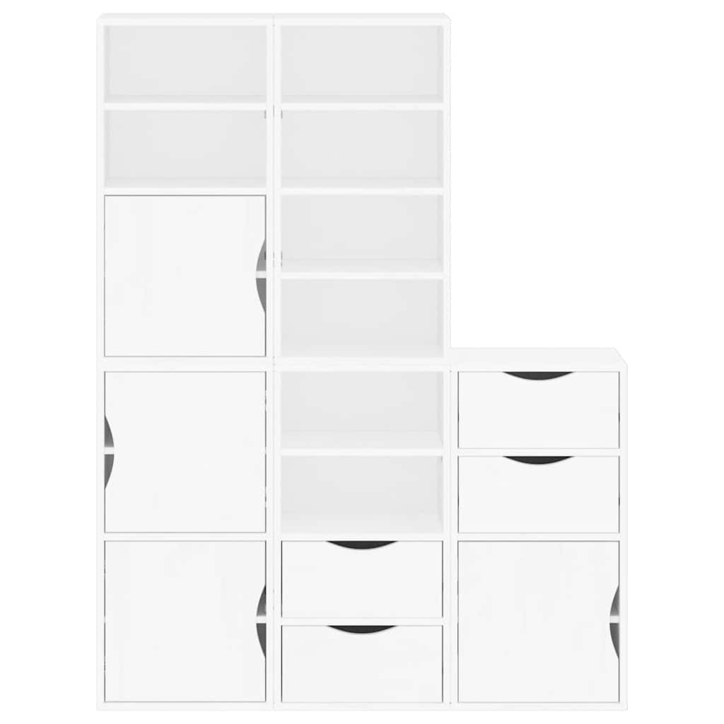 sidekabinetter 5 stk ODDA 40x24x79 cm massivt fyrretræ hvid