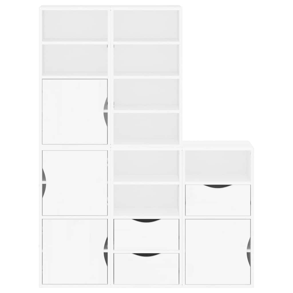 sidekabinetter 5 stk ODDA 40x24x79 cm massivt fyrretræ hvid