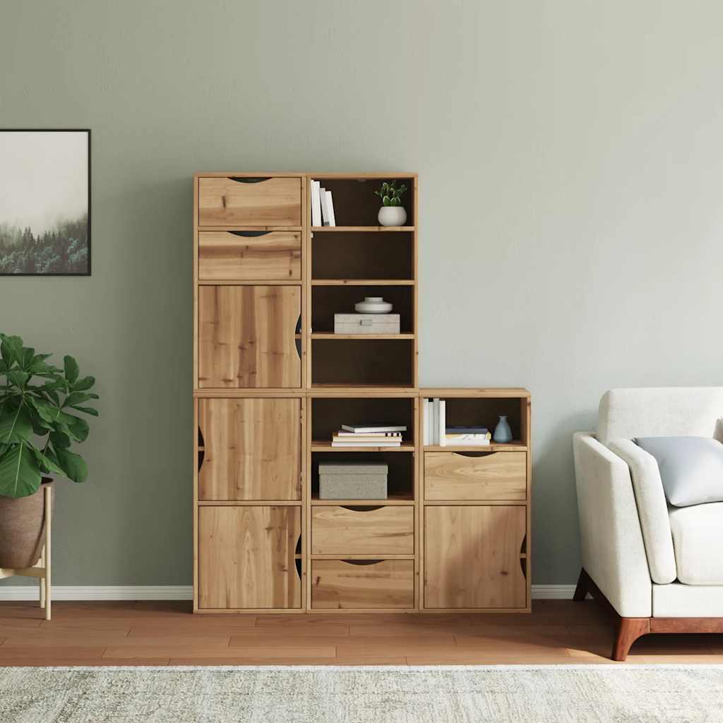 sidekabinetter 5 stk ODDA 40x24x79 cm massivt fyrretræ