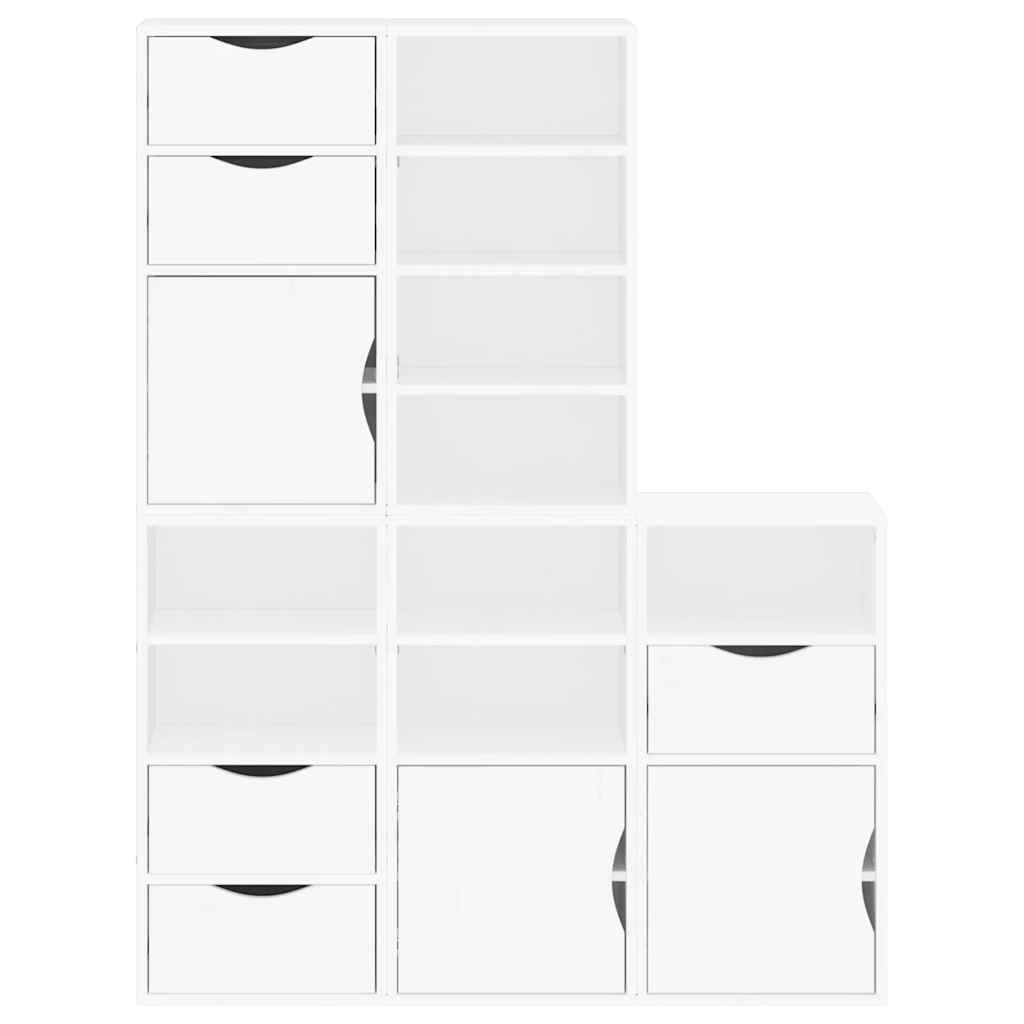 sidekabinetter 5 stk ODDA 40x24x79 cm massivt fyrretræ hvid