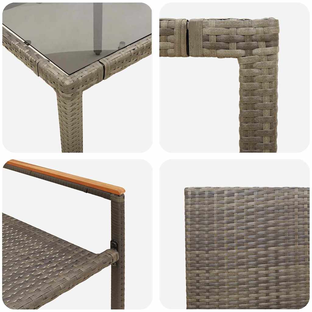 Have Spisebordssæt 9 stk. Grå polyrattan