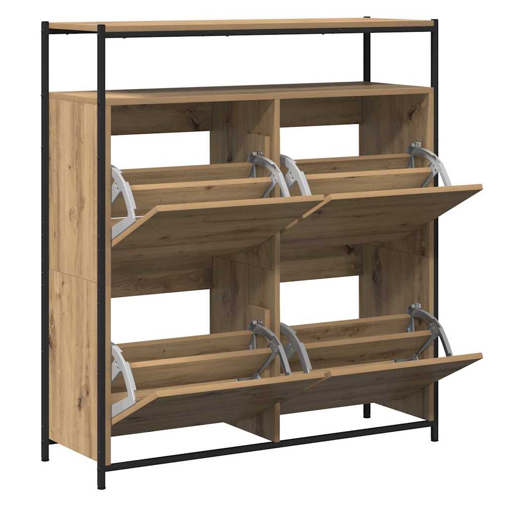 Sko skab 100 x 34 x 112 cm Konstrueret træ Artisan Egetræ