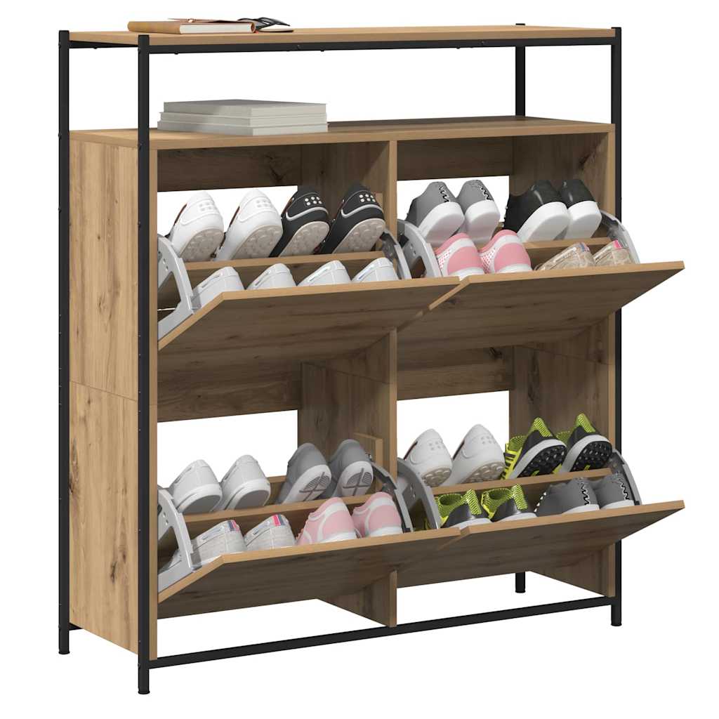 Sko skab 100 x 34 x 112 cm Konstrueret træ Artisan Egetræ