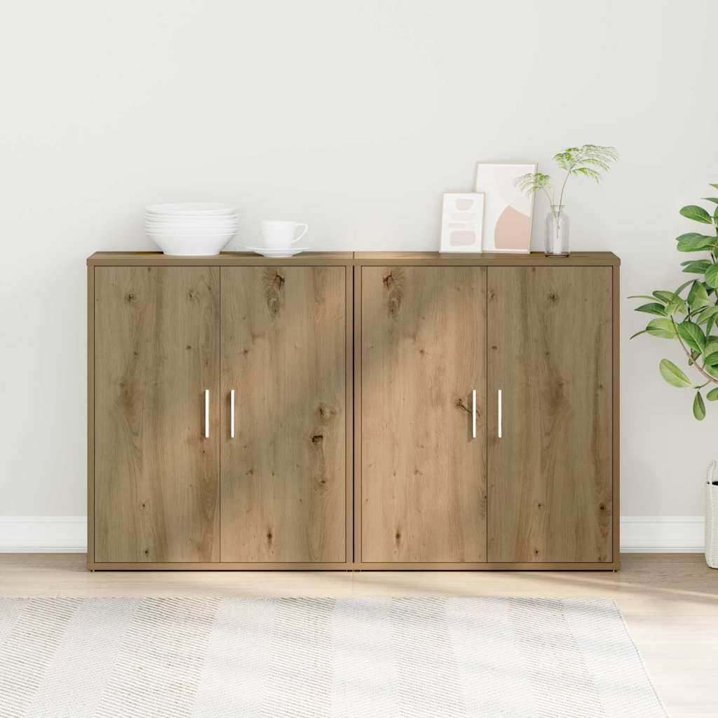 Sideboard 2 stk. Artisan Egetræ 60 x 31 x 70 cm Konstrueret træ