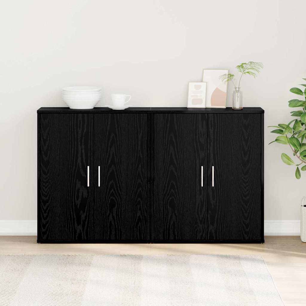 Sideboard 2 stk. Sort eg 60 x 31 x 70 cm Konstrueret træ