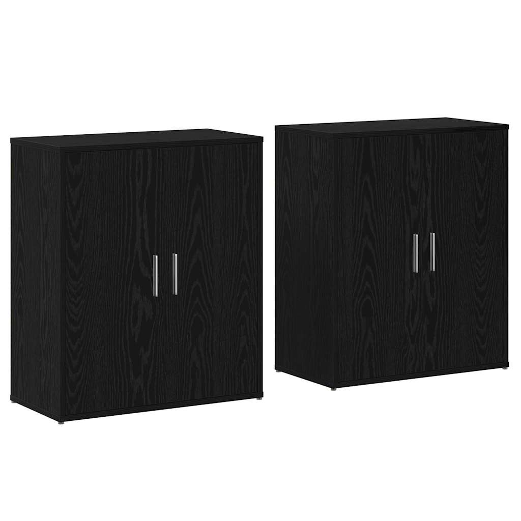 Sideboard 2 stk. Sort eg 60 x 31 x 70 cm Konstrueret træ