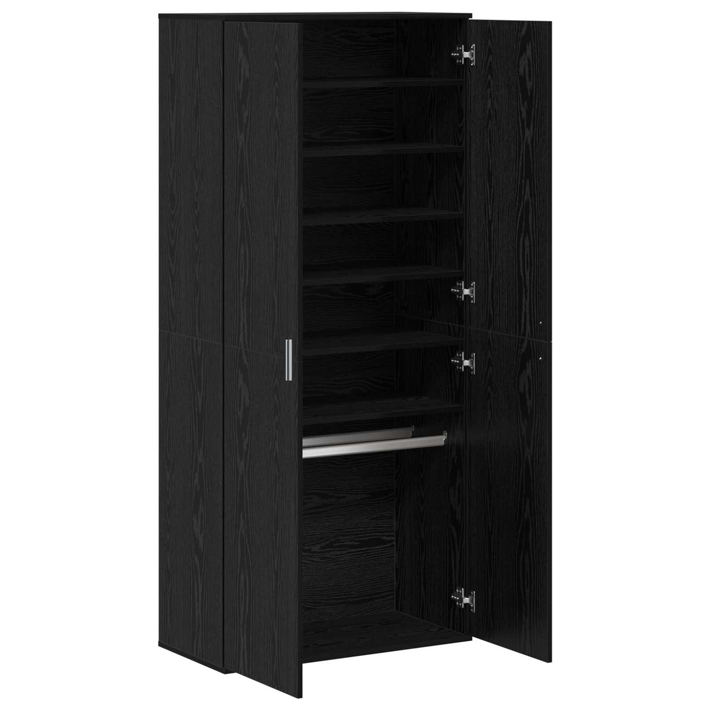 Højskab med hylde Sort eg 80 x 39 x 178 cm Konstrueret træ