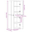 Highboard Artisan Egetræ 70 x 42,5 x 185 cm