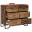 Skuffeskab med skuffe 2 pcs Gammelt træ 91 x 35,5 x 74,5 cm