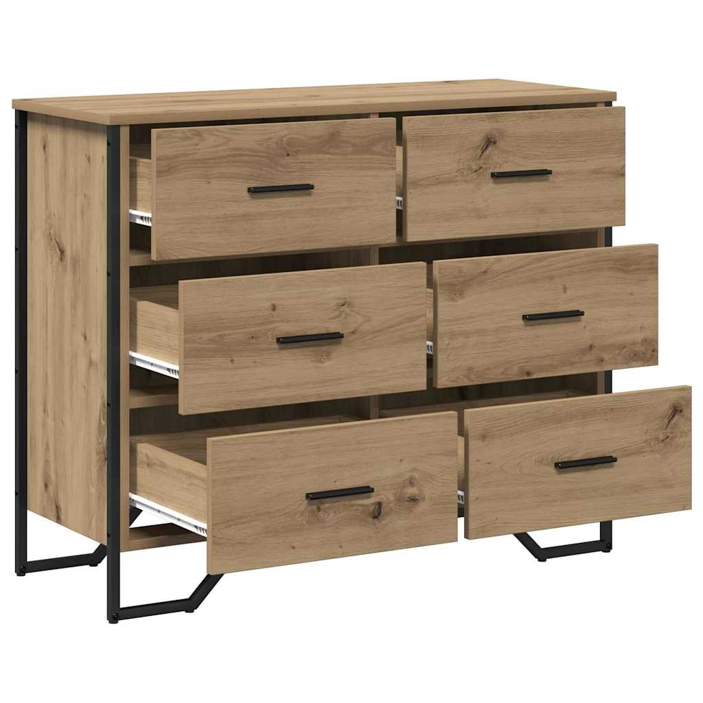 Skuffeskab med skuffe 2 pcs Artisan Egetræ 91 x 35,5 x 74,5 cm