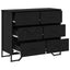 Skuffeskab med skuffe 2 pcs Sort eg 91 x 35,5 x 74,5 cm
