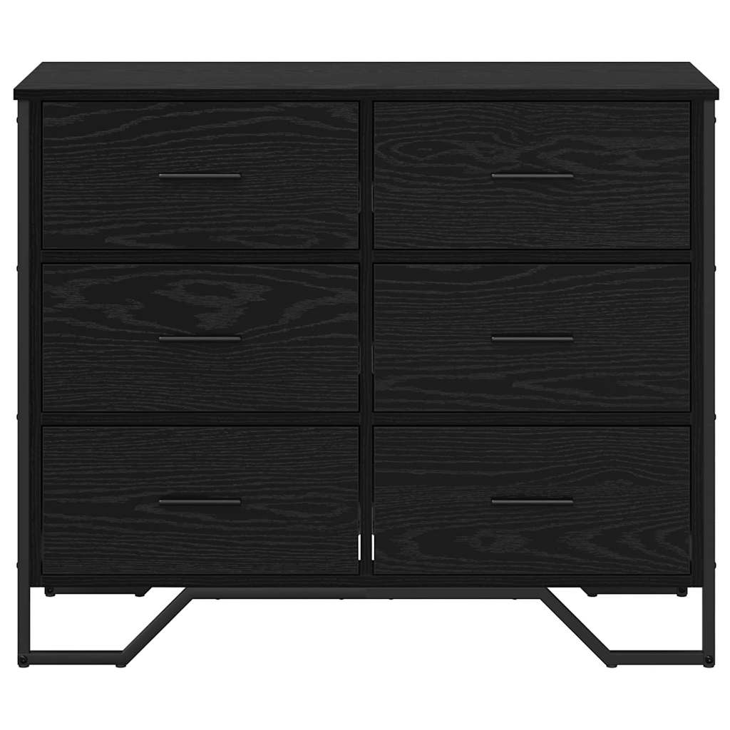 Skuffeskab med skuffe 2 pcs Sort eg 91 x 35,5 x 74,5 cm