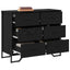 Skuffeskab med skuffe 2 pcs Sort eg 91 x 35,5 x 74,5 cm