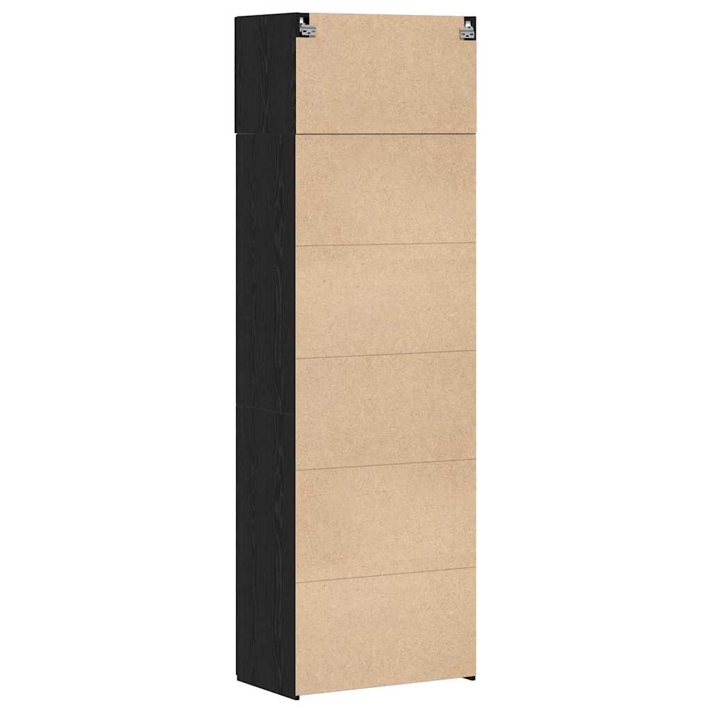 Opbevaringsskab 2 pcs Sort eg 70 x 42,5 x 185 cm