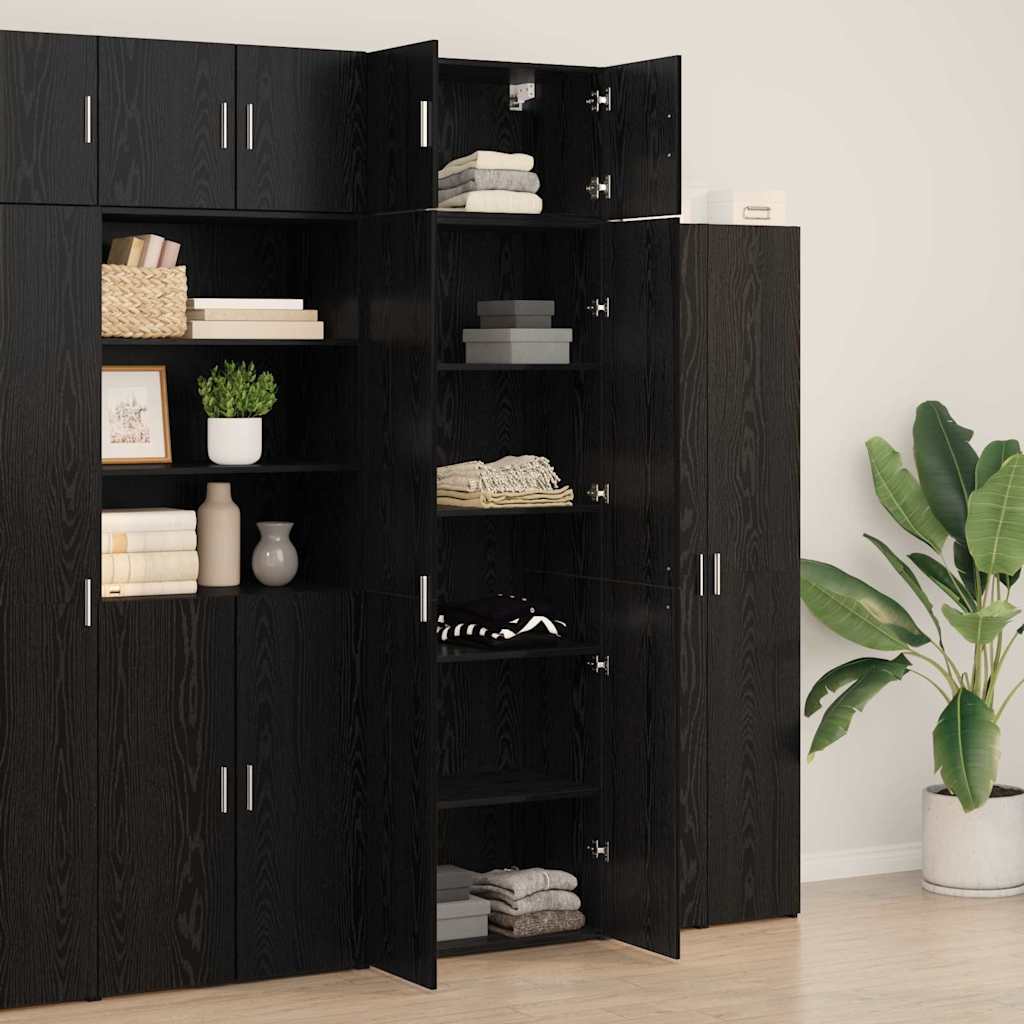 Opbevaringsskab 3 pcs Sort eg