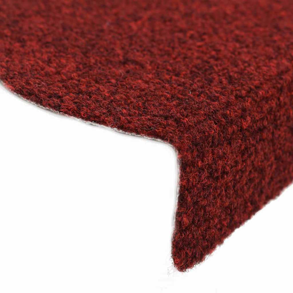 trappemåtter selvklæbende 20 stk. 65x21x4 cm bordeauxrød halvrunde store