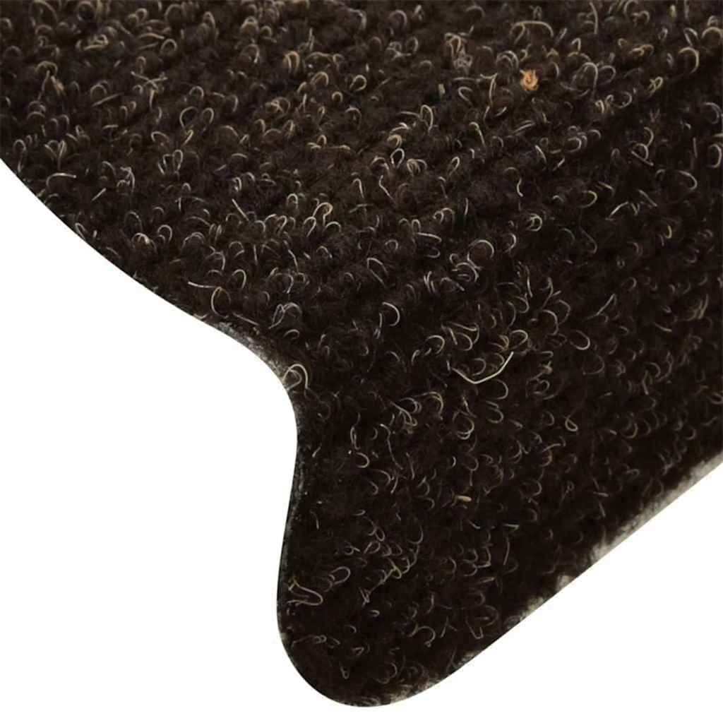 trappemåtter selvklæbende 20 stk. 65x21x4 cm mørkebrune halvrunde store