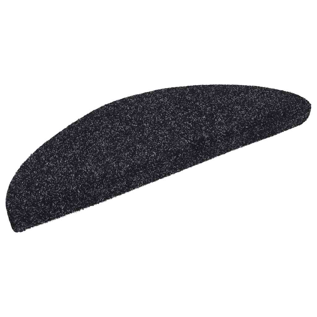 trappemåtter selvklæbende 20 stk. 56x17x3 cm sorte halvrunde