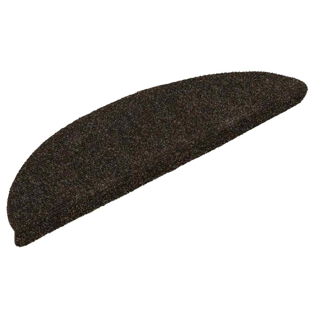 trappemåtter selvklæbende 20 stk. 56x17x3 cm mørkebrune halvrunde
