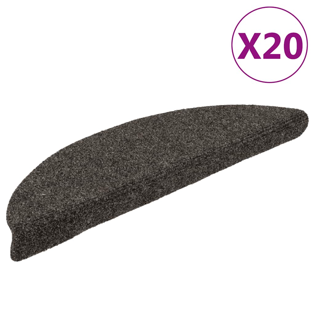 trappemåtter selvklæbende 20 stk. 56x17x3 cm antracit halvrunde
