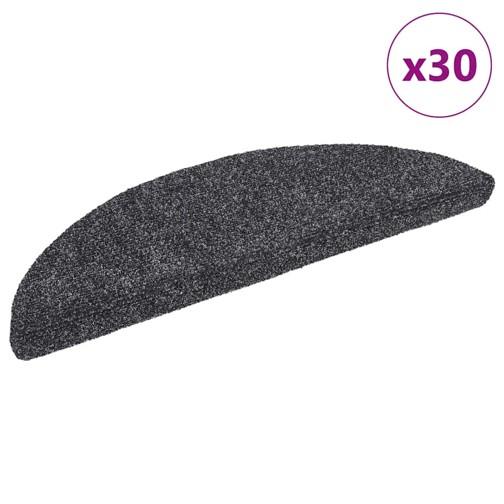 trappemåtter selvklæbende 30 stk. 56x17x3 cm mørkegrå halvrunde