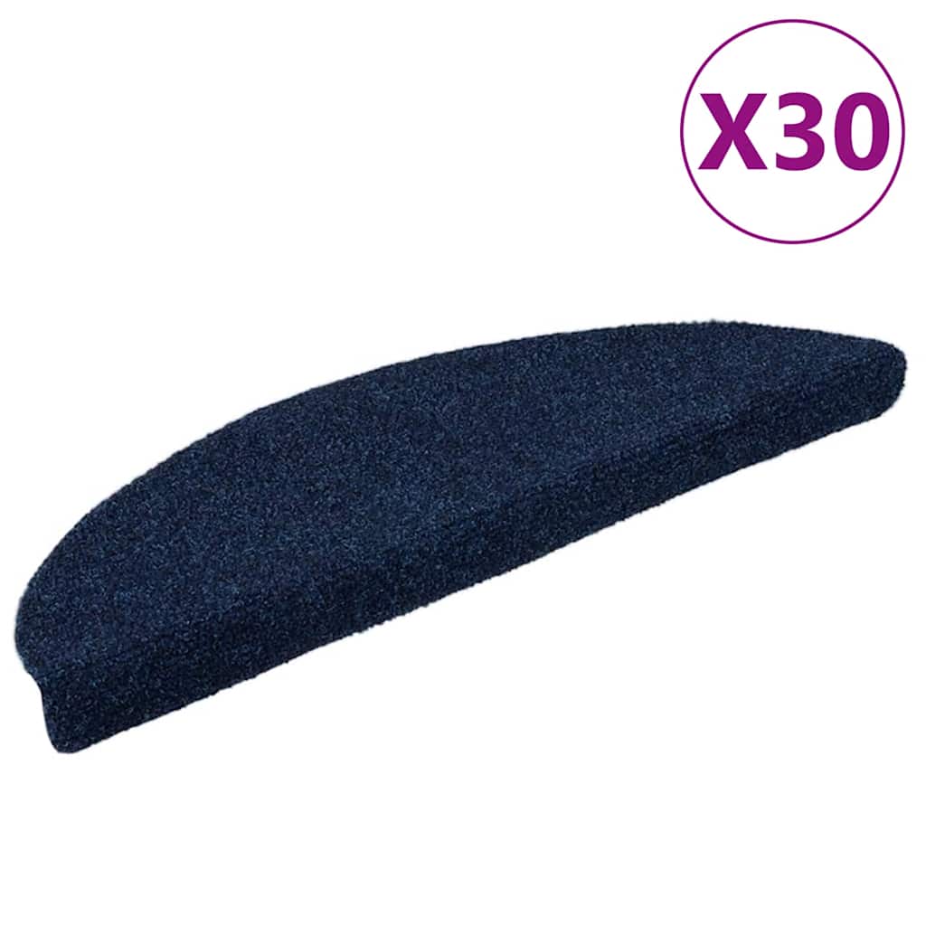 trappemåtter selvklæbende 30 stk. 56x17x3 cm marineblå halvrunde