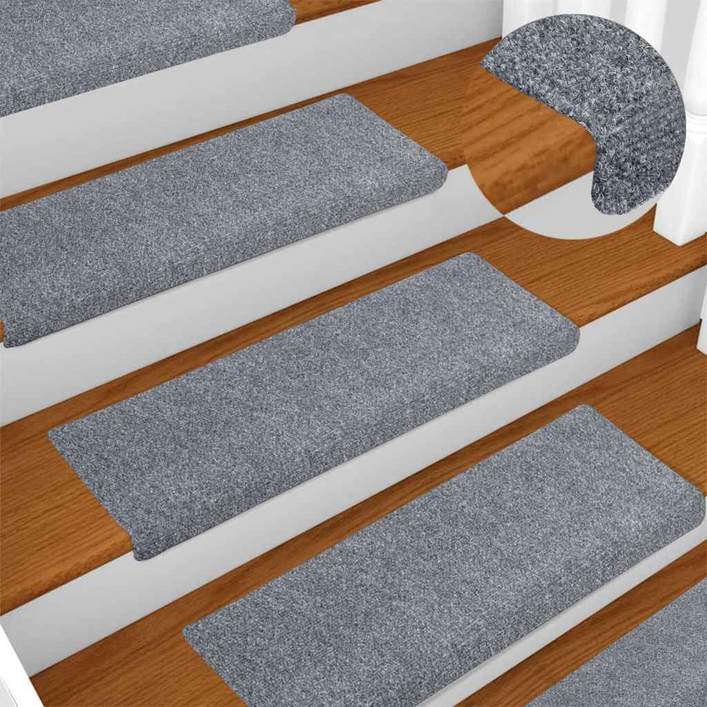 trappemåtter selvklæbende 30 stk. 65x21x4 cm lysegrå rektangulær kant