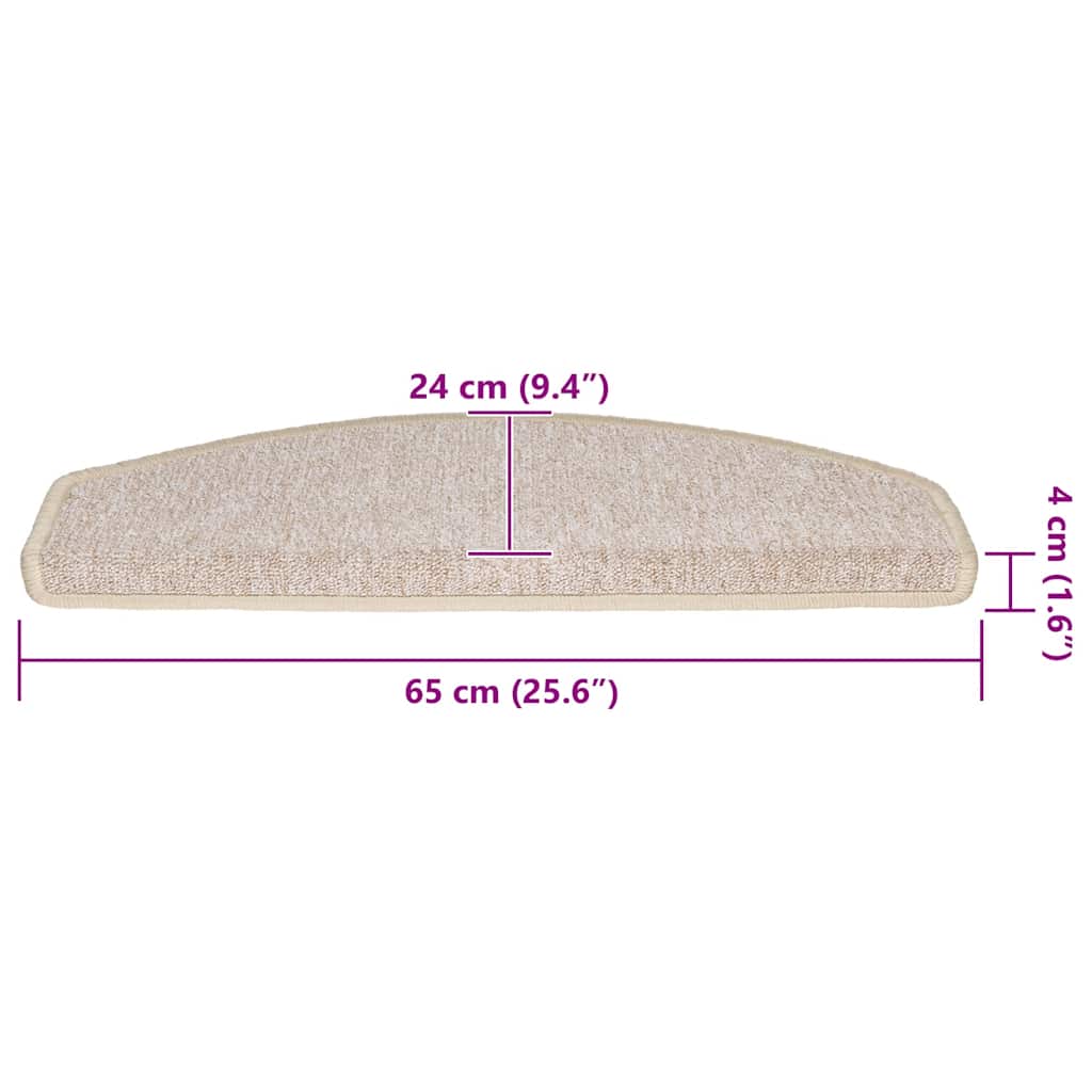 trappemåtter 30 stk. 65 x 24 x 4 cm taupe halvrund store
