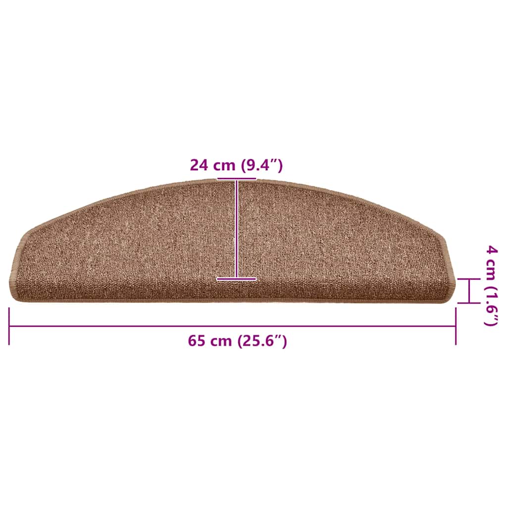 trappemåtter 30 stk. 65x24x4 cm brune halvrund store