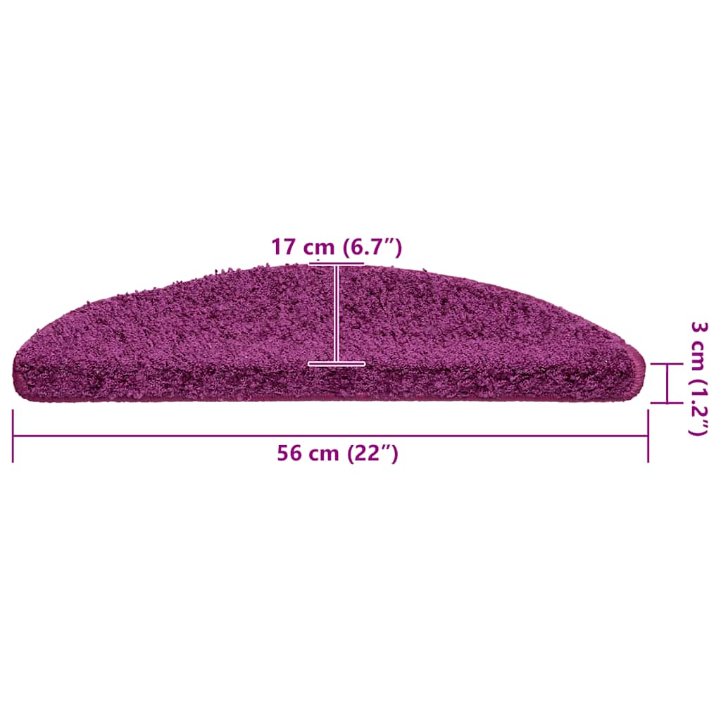trappemåtter 30 stk. 56x17x3 cm violette halvrund