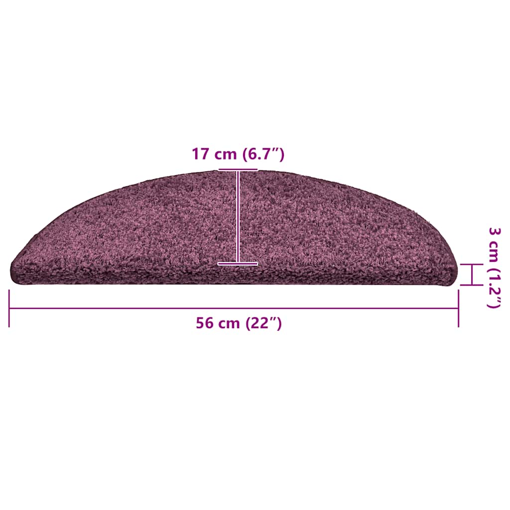 trappemåtter 30 stk. 56 x 17 x 3 cm mørkelilla halvrunde