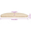 trappemåtter 30 stk. 65x21x4 cm cremefarvede halvrund store