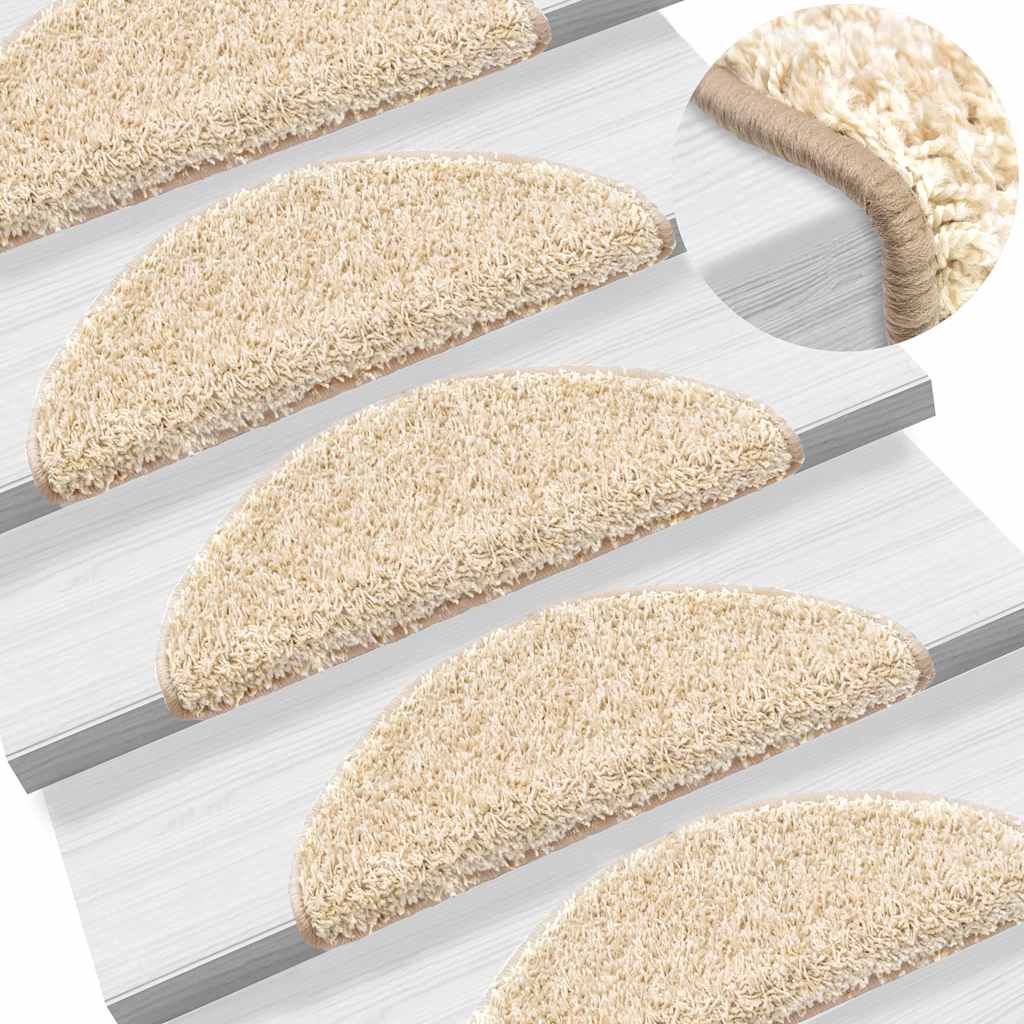 trappemåtter 20 stk. 56x17x3 cm cremefarvede halvrund