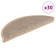 selvklæbende trappemåtter 30stk. 56x17x3cm sisal-look lys beige