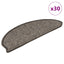 selvklæbende trappemåtter 30stk. 65x21x4cm sisal-look grå-beige