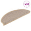 selvklæbende trappemåtter 30stk. 65x21x4cm sisal-look lys beige
