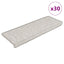 selvklæbende trappemåtter 30 stk. 65x21x4 cm sisal-look platina