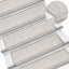 selvklæbende trappemåtter 30 stk. 65x21x4 cm sisal-look platina