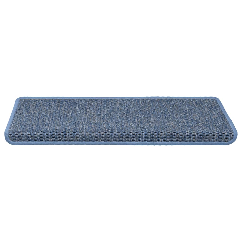 selvklæbende trappemåtter 30 stk. 65x21x4 cm sisal-look blå