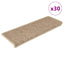 selvklæbende trappemåtter 30stk. 65x21x4cm sisal-look sandfarve