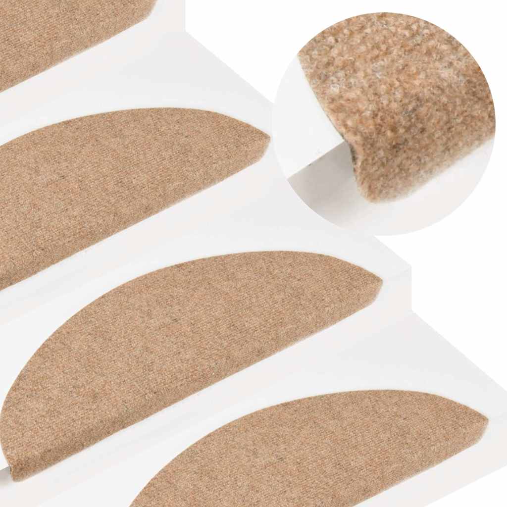 selvklæbende trappemåtter 20 stk. 56x17x3 cm beige
