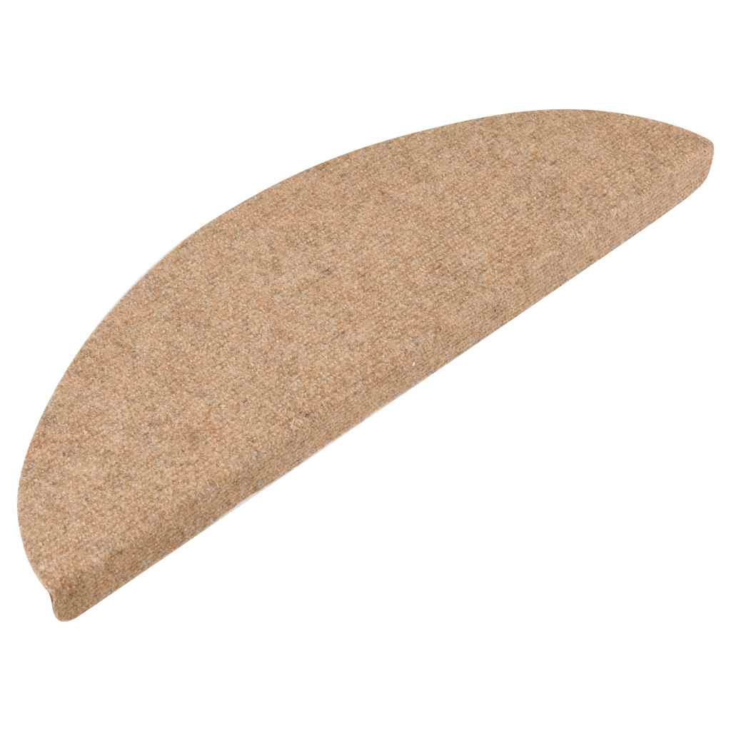 selvklæbende trappemåtter 30 stk. 56x17x3 cm beige