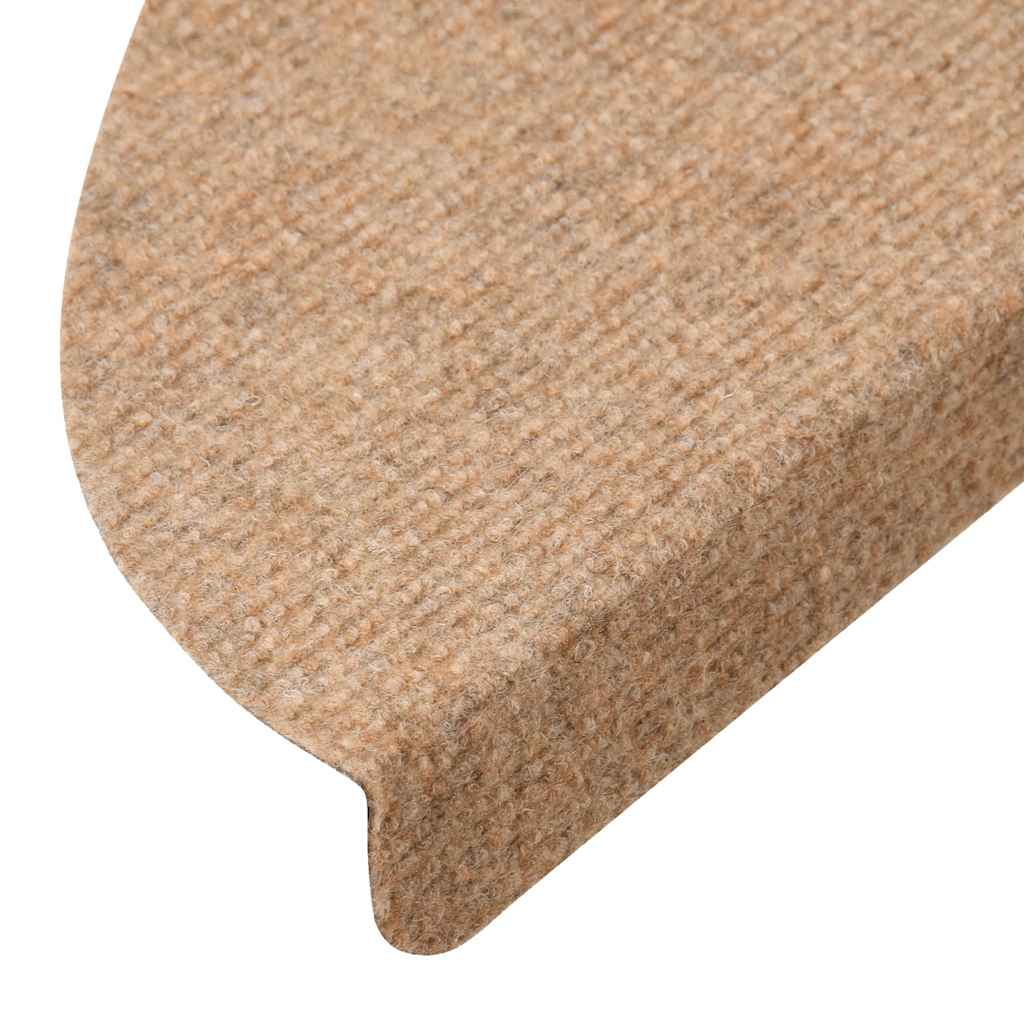 selvklæbende trappemåtter 30 stk. 56x17x3 cm beige