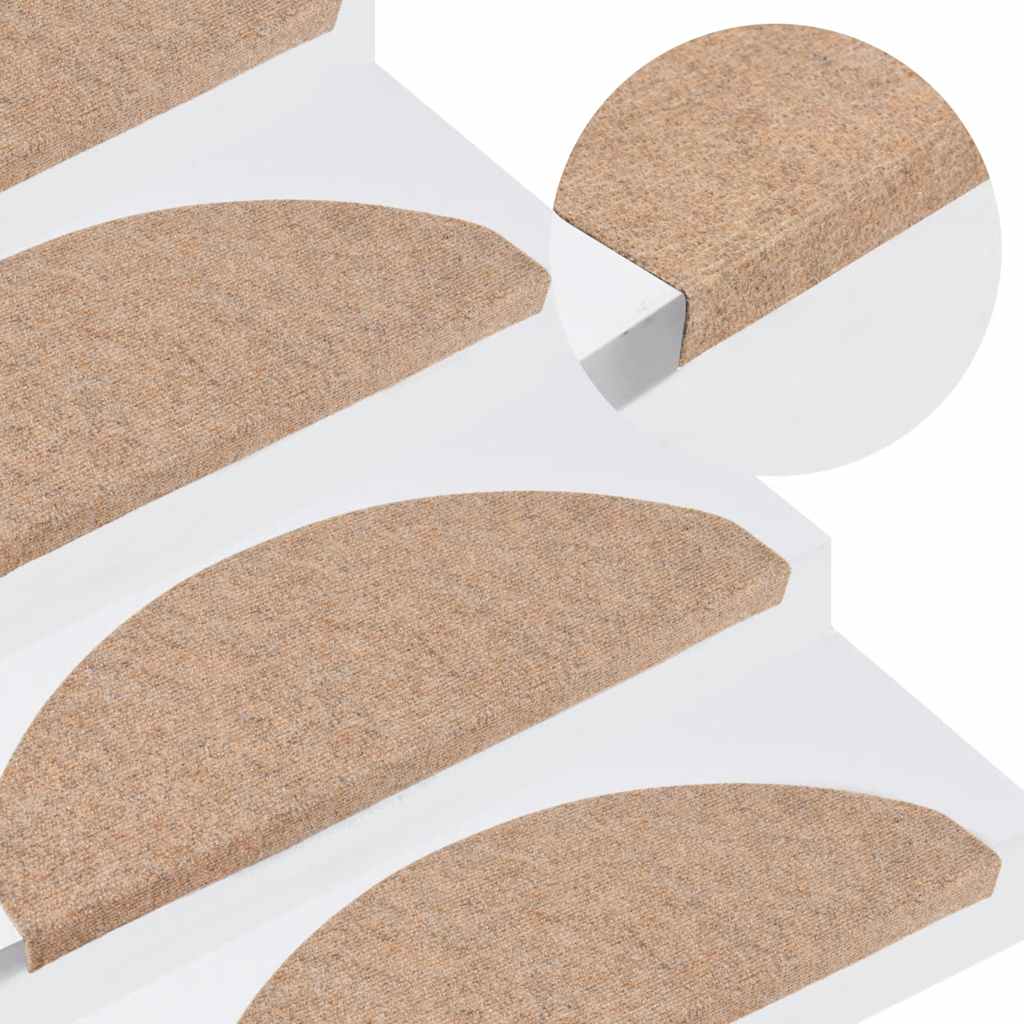 selvklæbende trappemåtter 20 stk. 65x22,5x3,5 cm beige