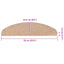 selvklæbende trappemåtter 30 stk. 65x22,5x3,5 cm beige