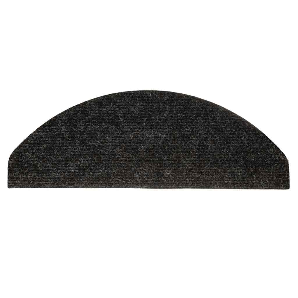 selvklæbende trappemåtter 30 stk. 65x22,5x3,5 cm antracitgrå
