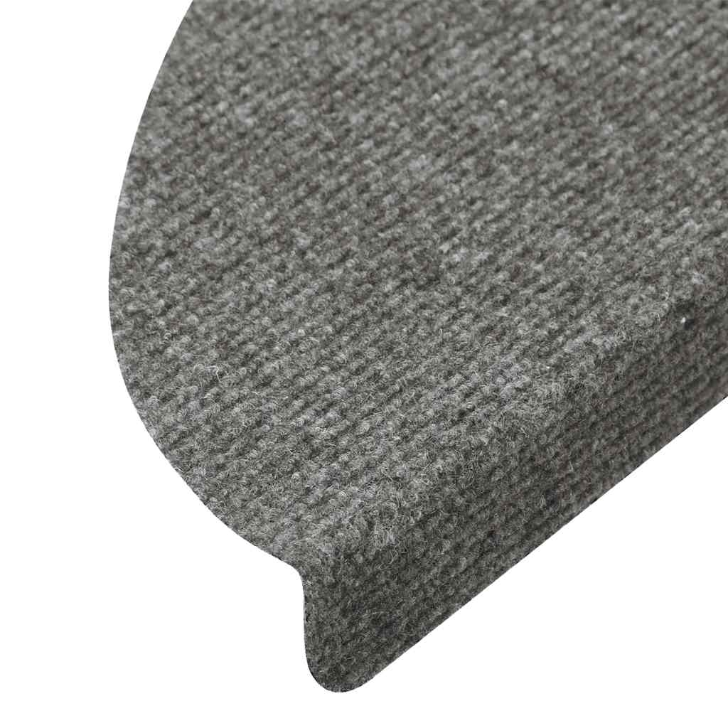 selvklæbende trappemåtter 30 stk. 56x17x3 cm grå