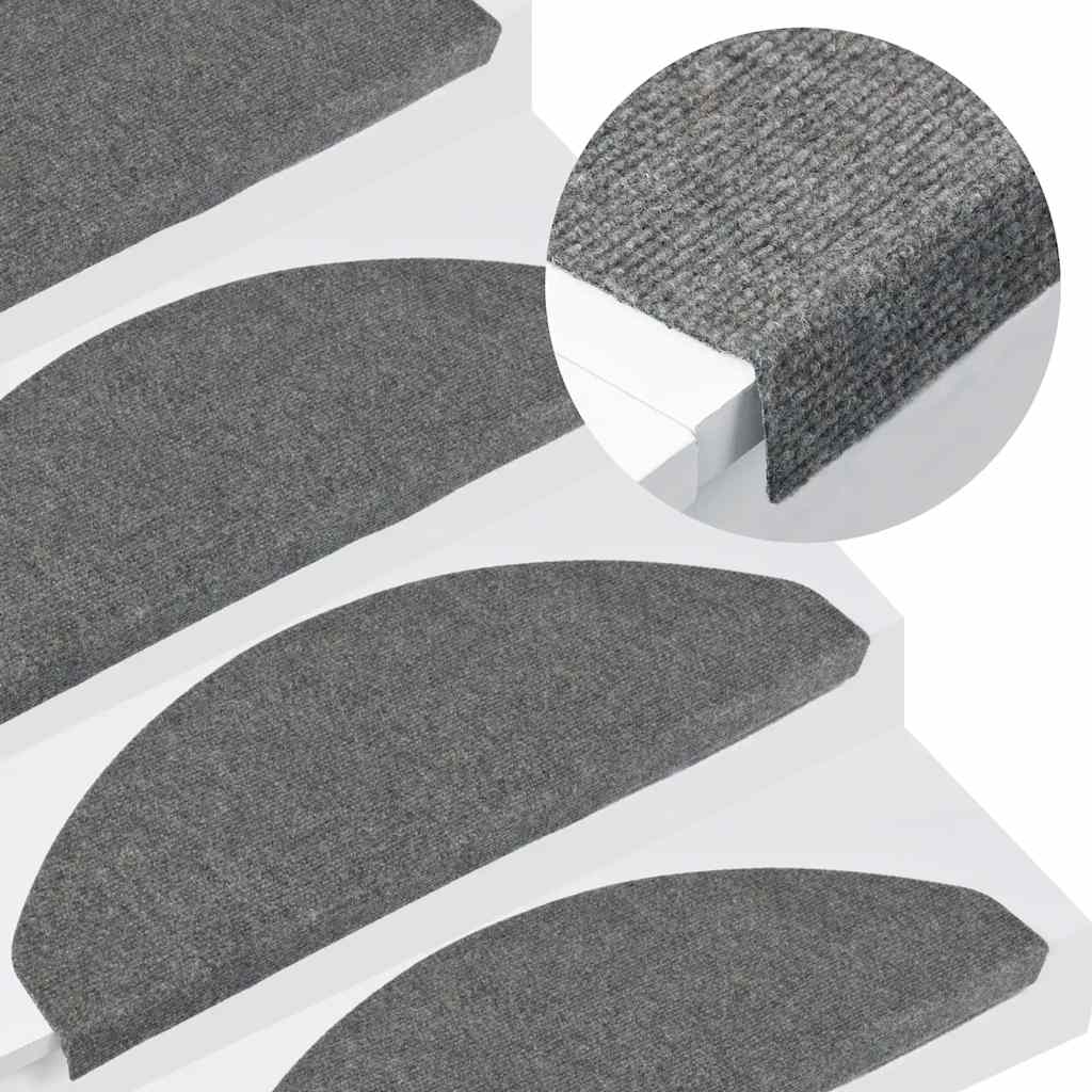 selvklæbende trappemåtter 20 stk. 65x22,5x3,5 cm grå