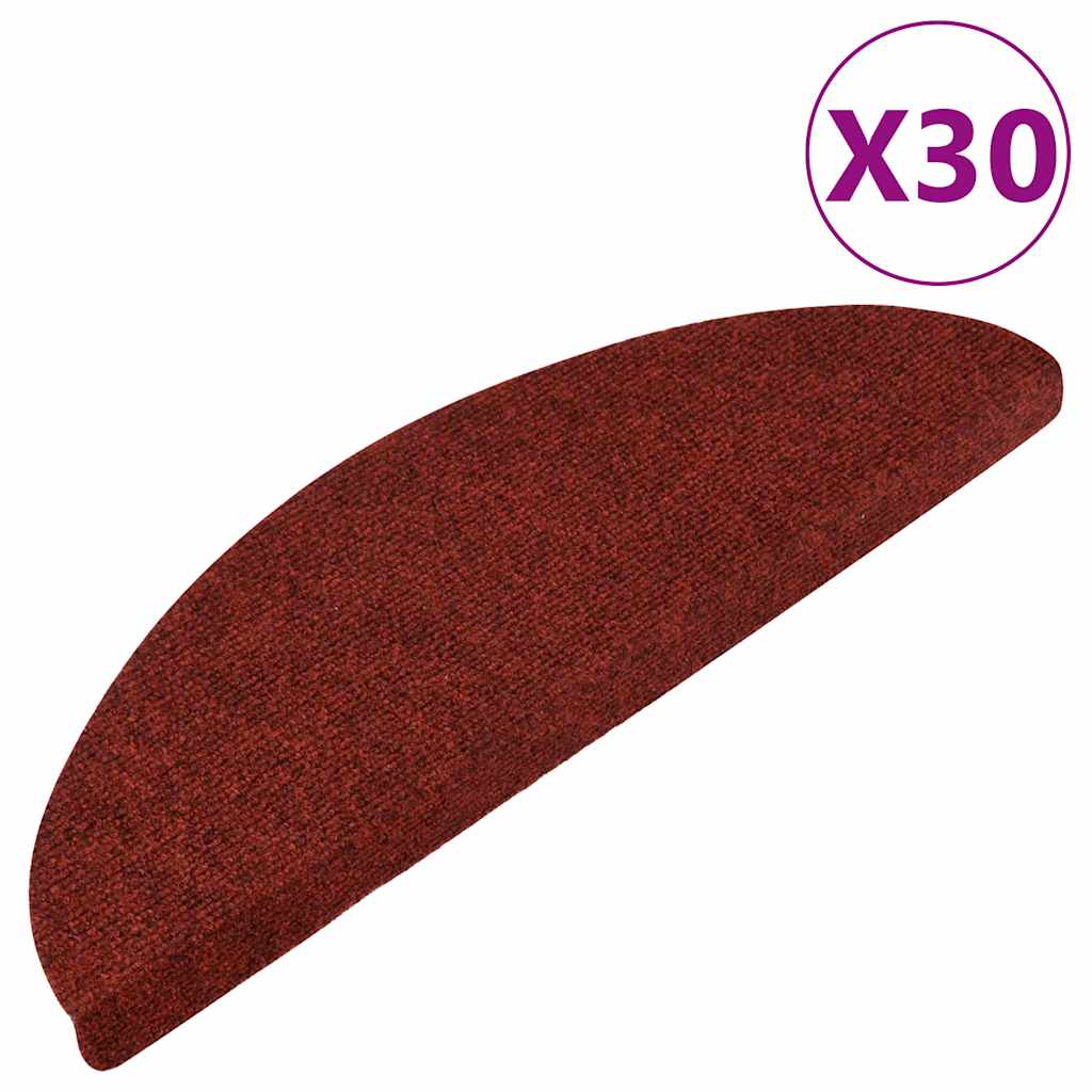 selvklæbende trappemåtter 30 stk. 56x17x3 cm rød